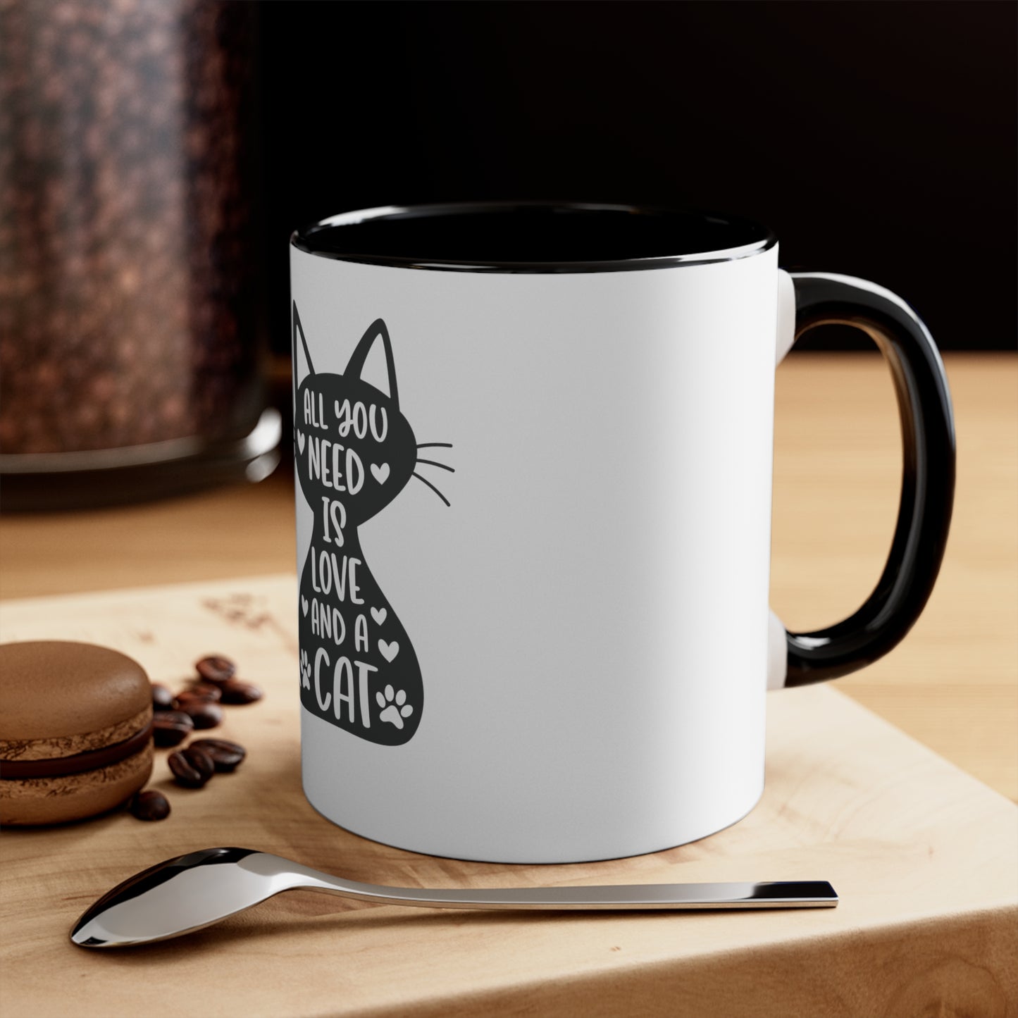 Love and a Cat - Accent Coffee Mug, 11oz