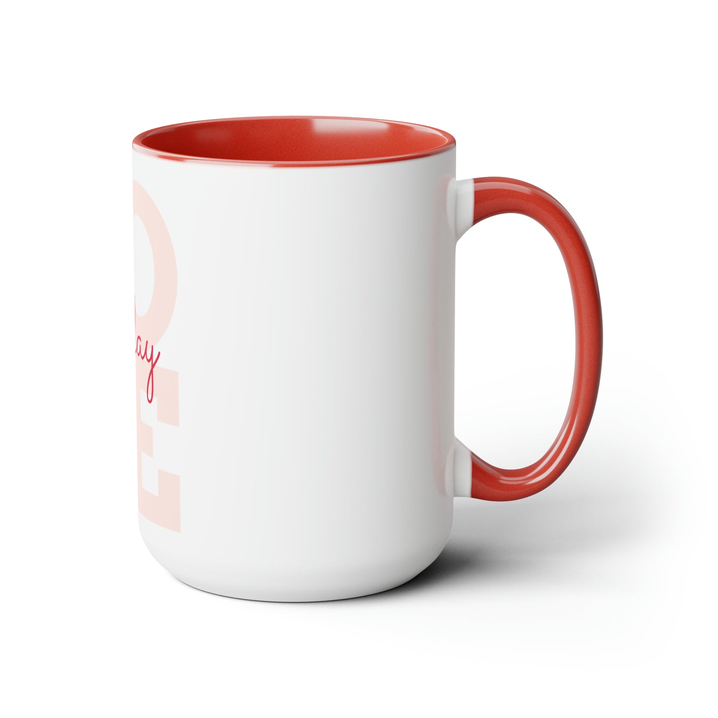 Two-Tone Love Coffee Mugs, 15oz