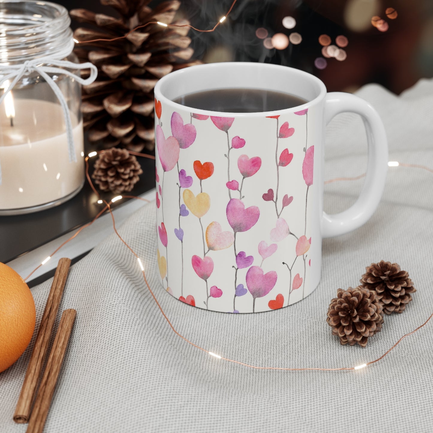 String Heart Ceramic Mug 11oz