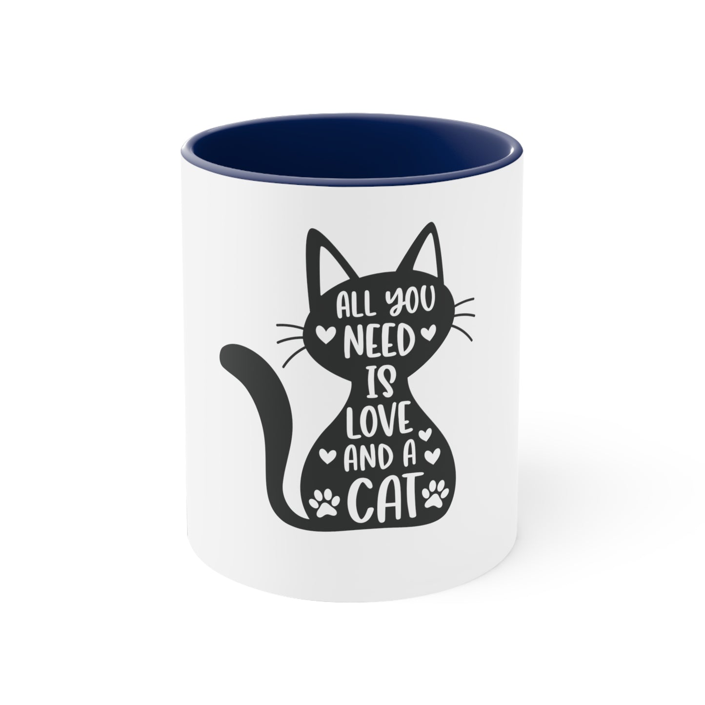 Love and a Cat - Accent Coffee Mug, 11oz