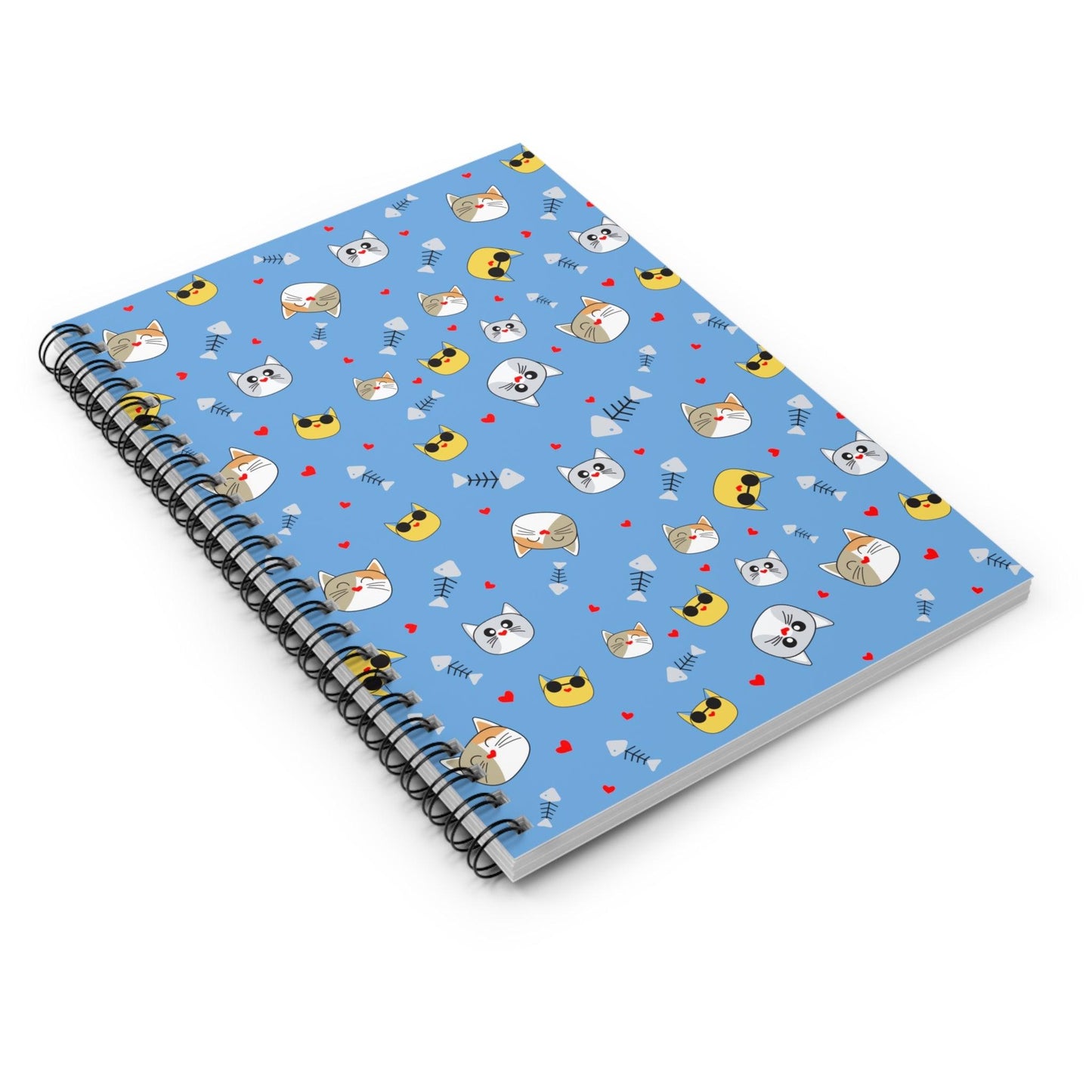 Cute Cat Face Notebook - Ruled Line - Berryvine