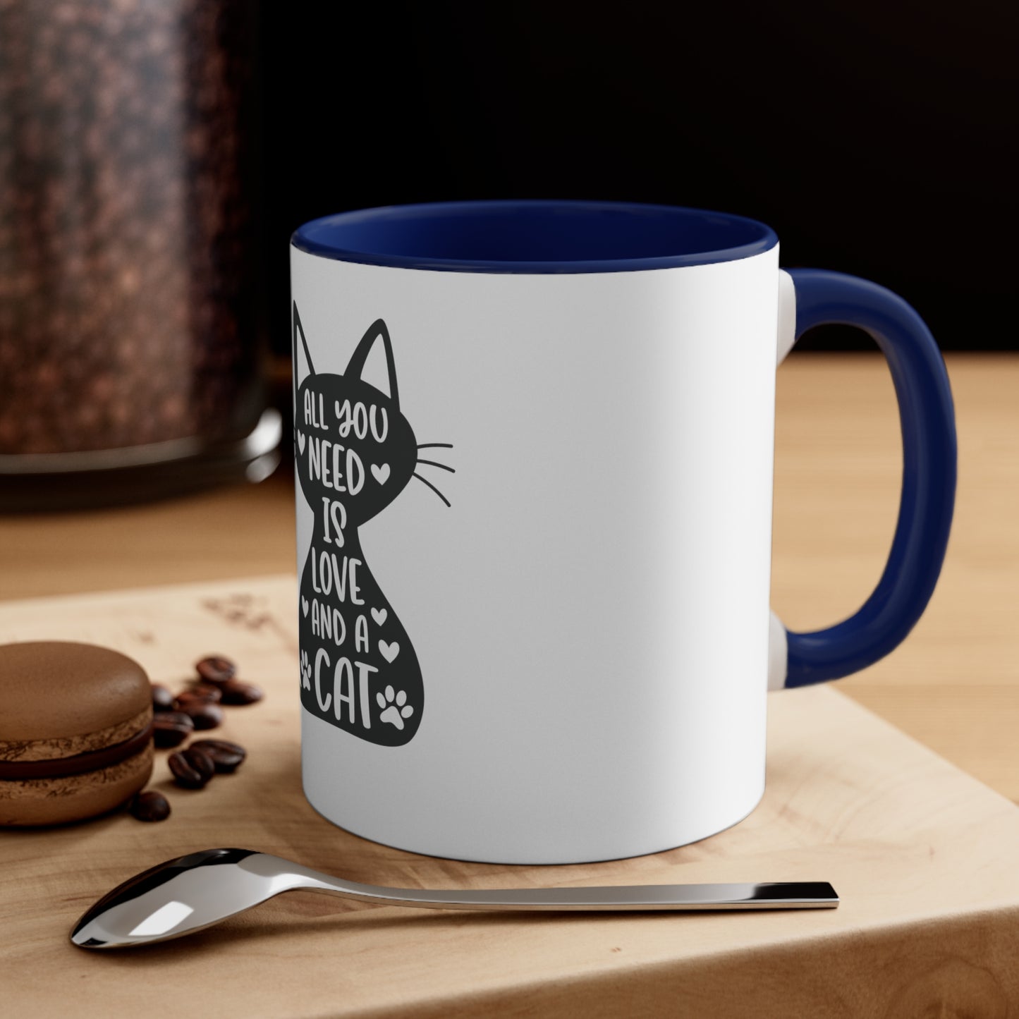 Love and a Cat - Accent Coffee Mug, 11oz