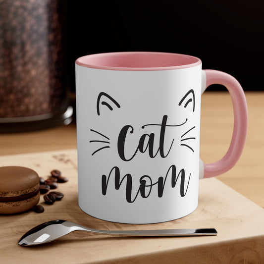 Cat Mom - Accent Coffee Mug, 11oz