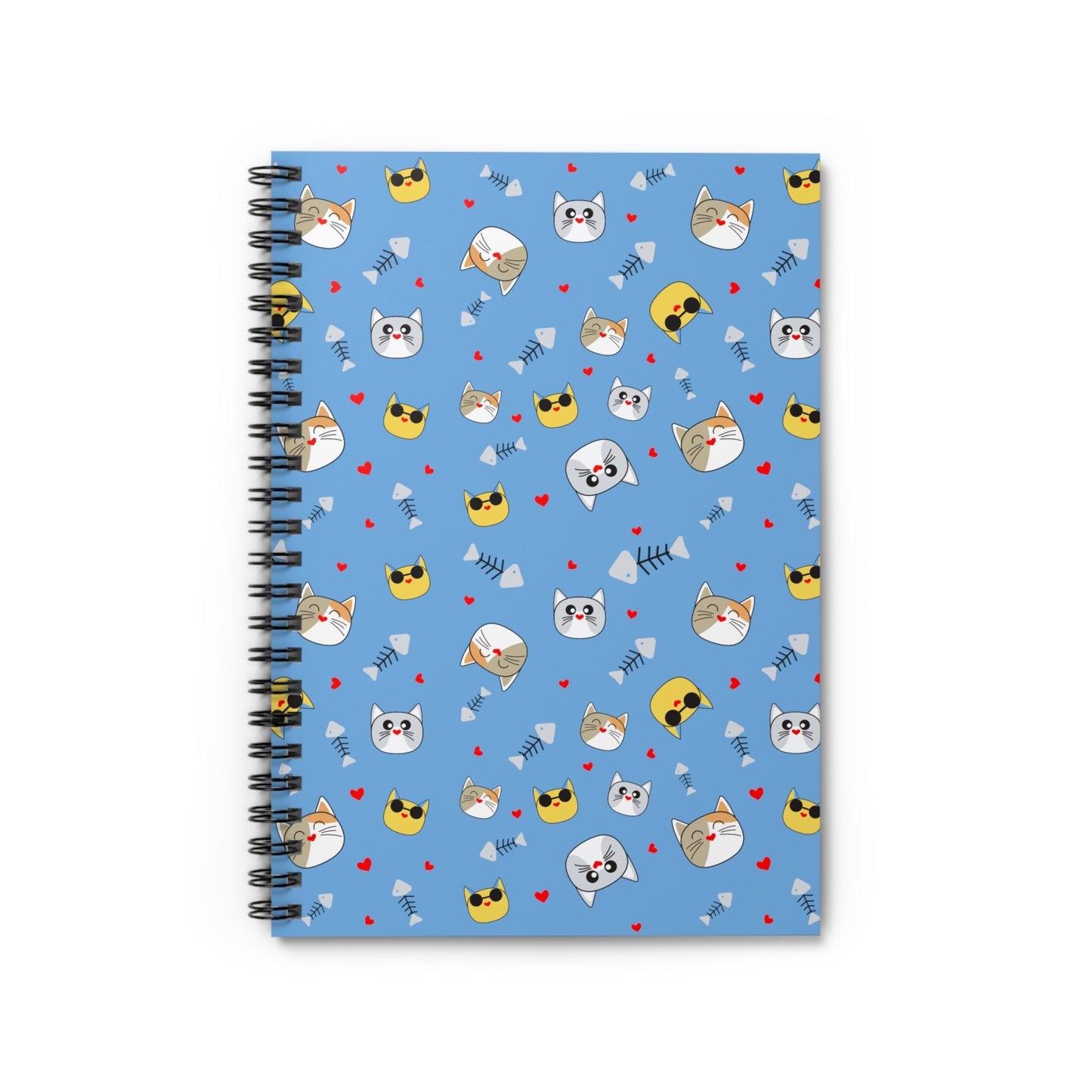 Cute Cat Face Notebook - Ruled Line - Berryvine