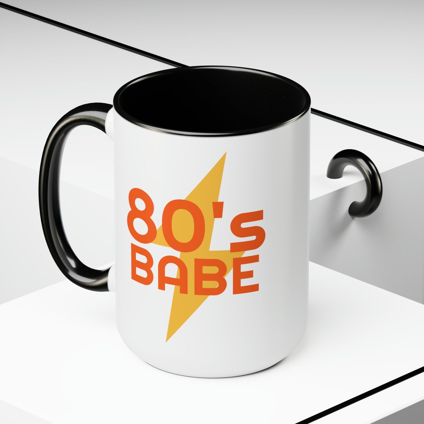 80's Babe - Two-Tone Coffee Mugs, 15oz