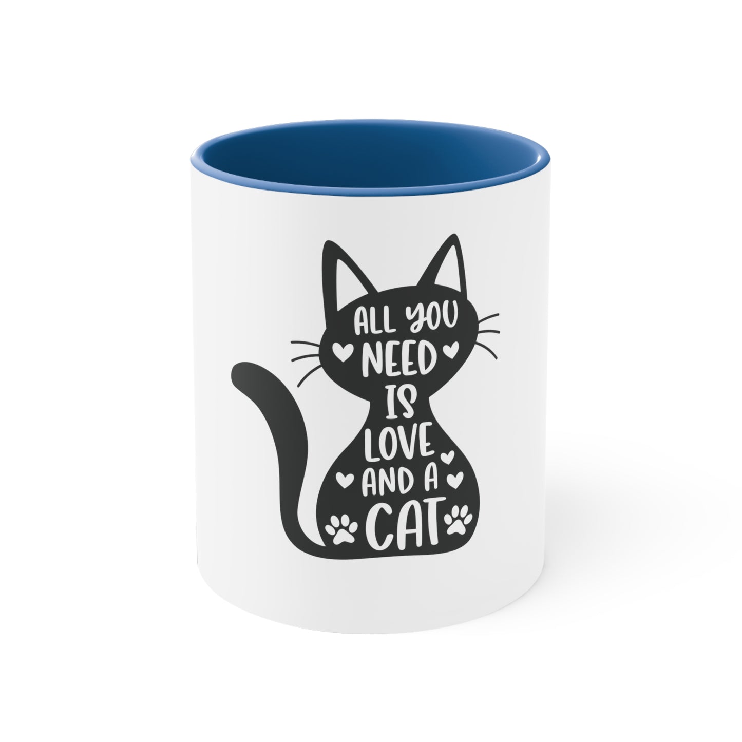 Love and a Cat - Accent Coffee Mug, 11oz