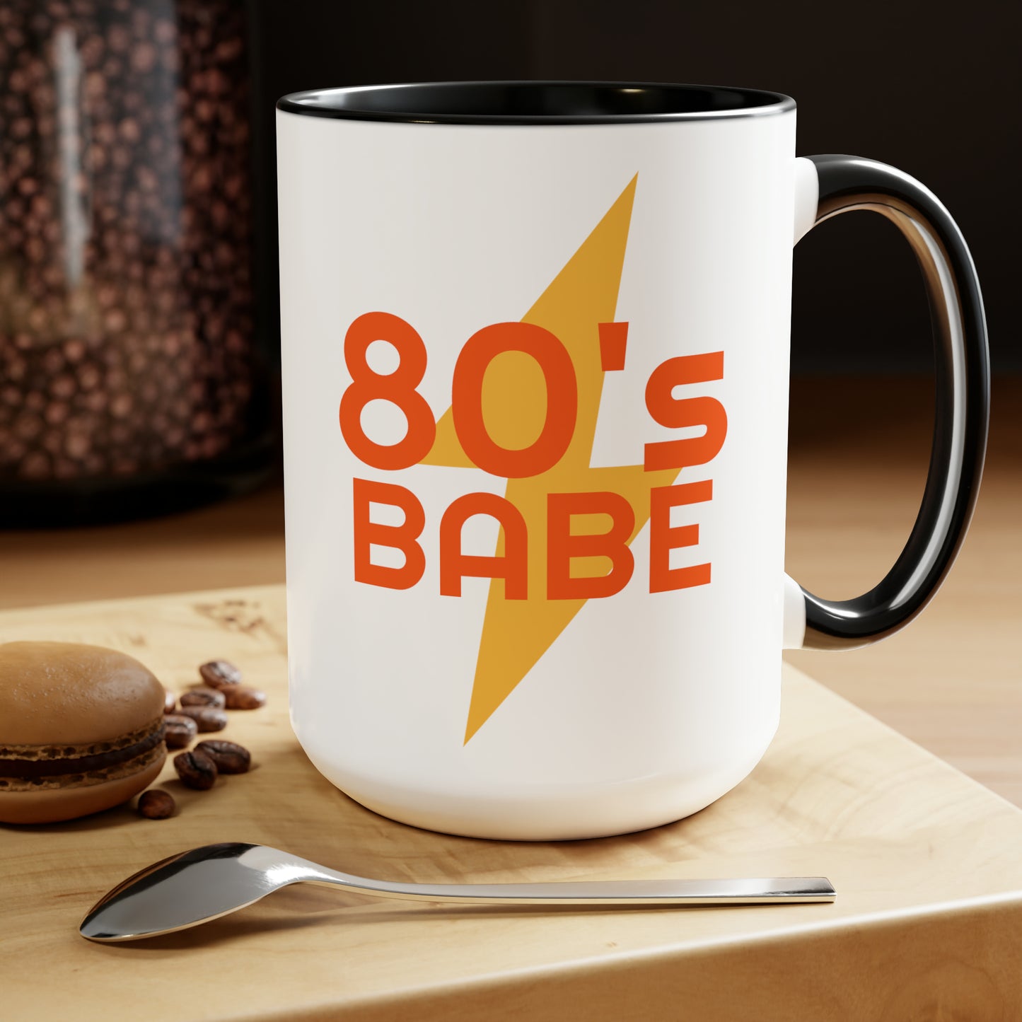 80's Babe - Two-Tone Coffee Mugs, 15oz