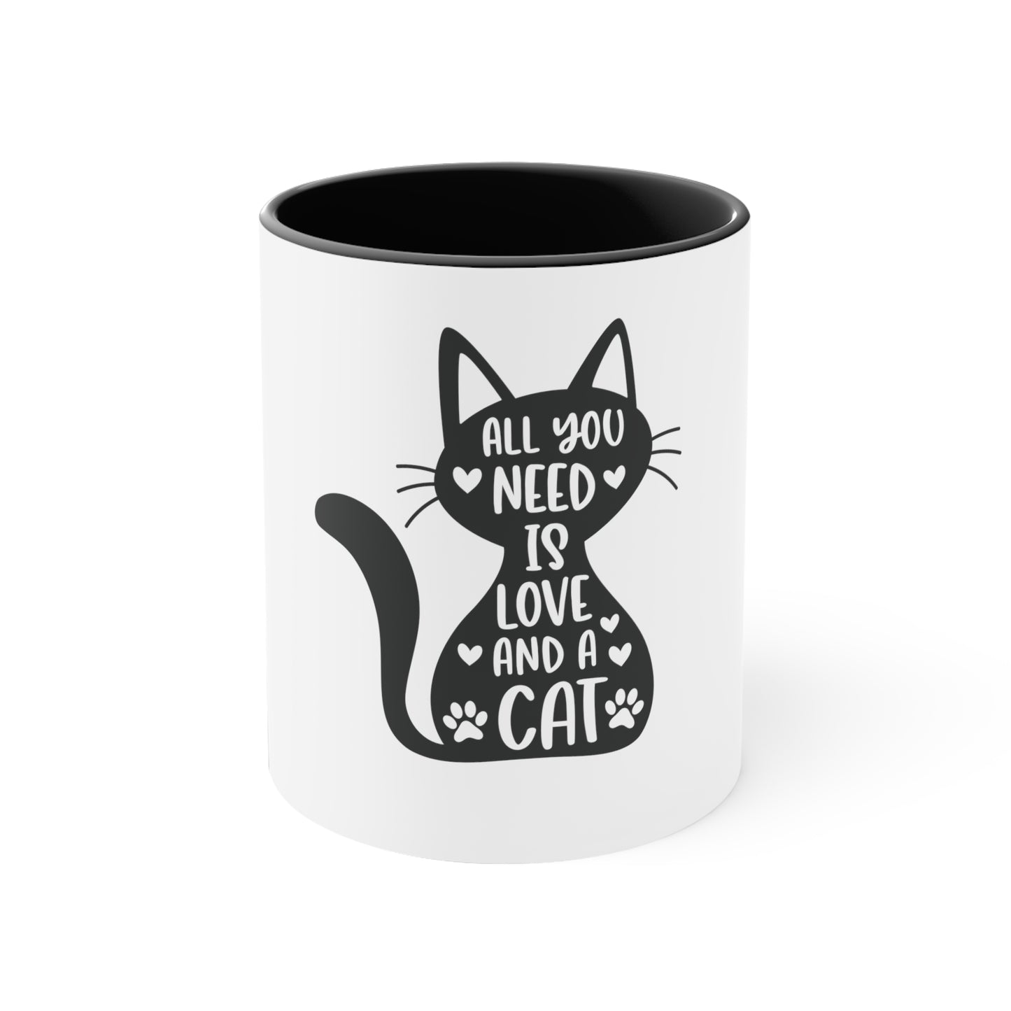 Love and a Cat - Accent Coffee Mug, 11oz