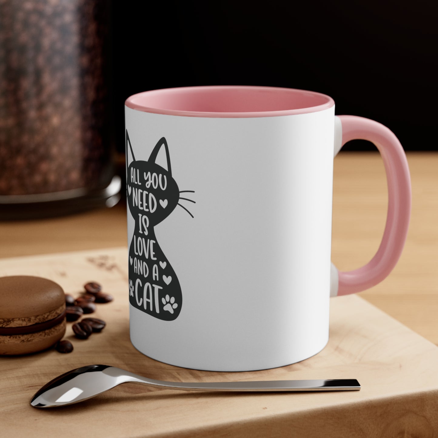 Love and a Cat - Accent Coffee Mug, 11oz