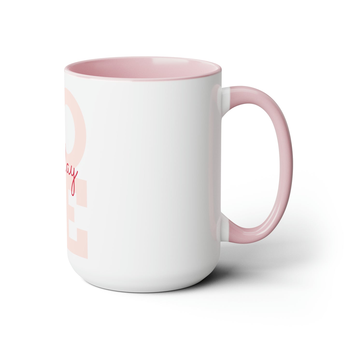 Two-Tone Love Coffee Mugs, 15oz
