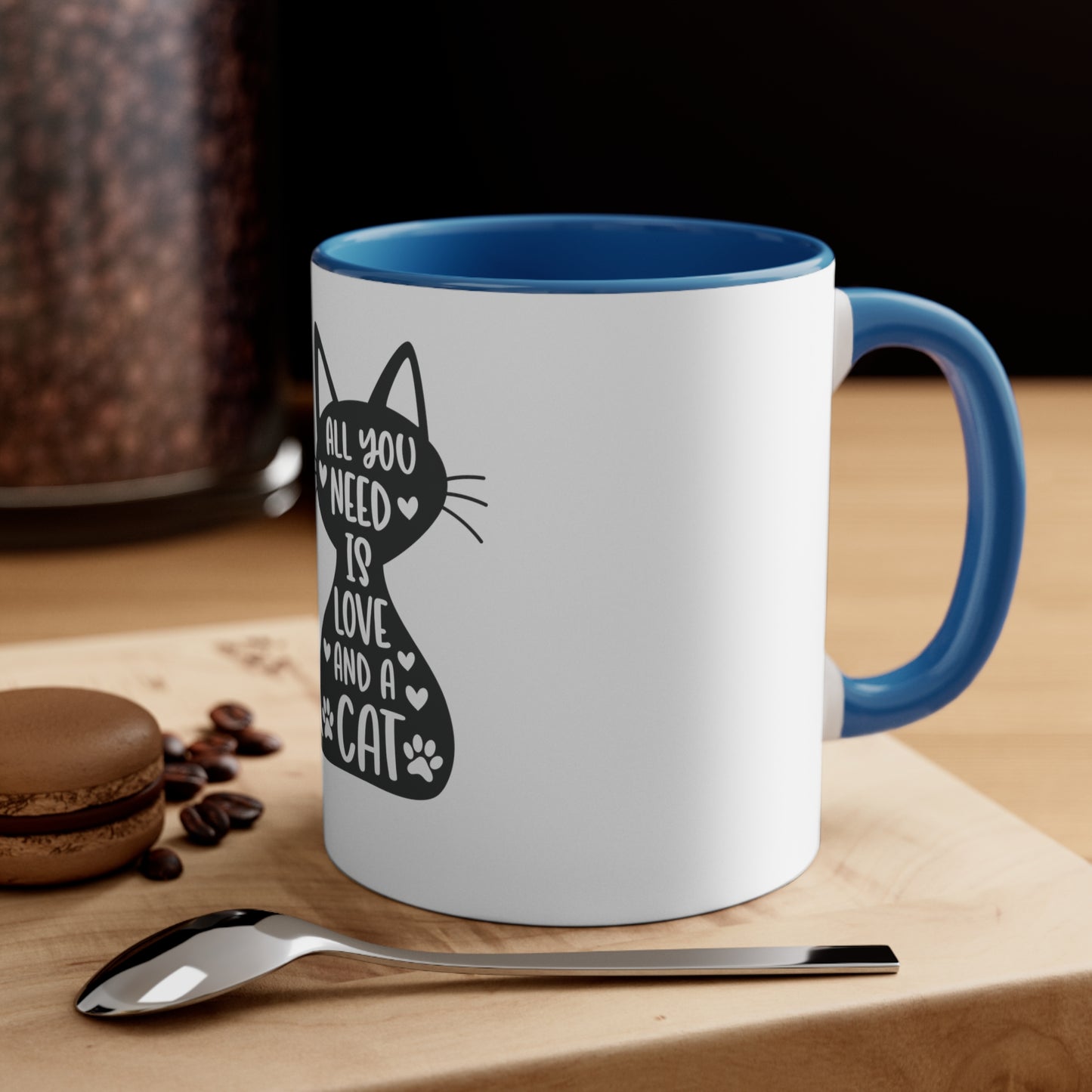 Love and a Cat - Accent Coffee Mug, 11oz