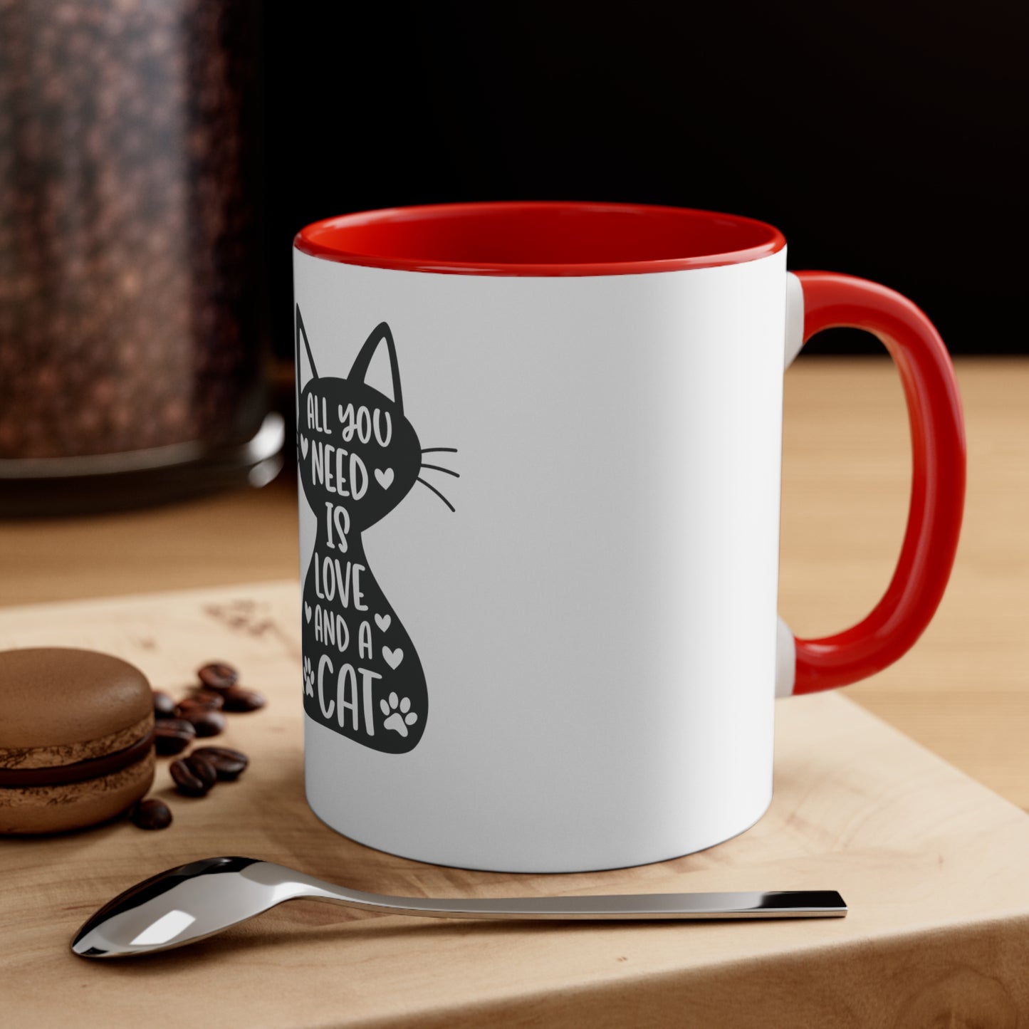 Love and a Cat - Accent Coffee Mug, 11oz