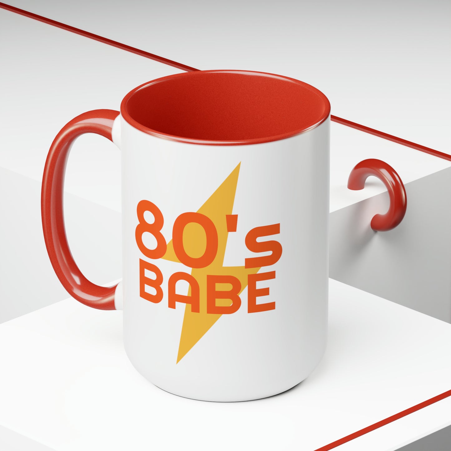 80's Babe - Two-Tone Coffee Mugs, 15oz