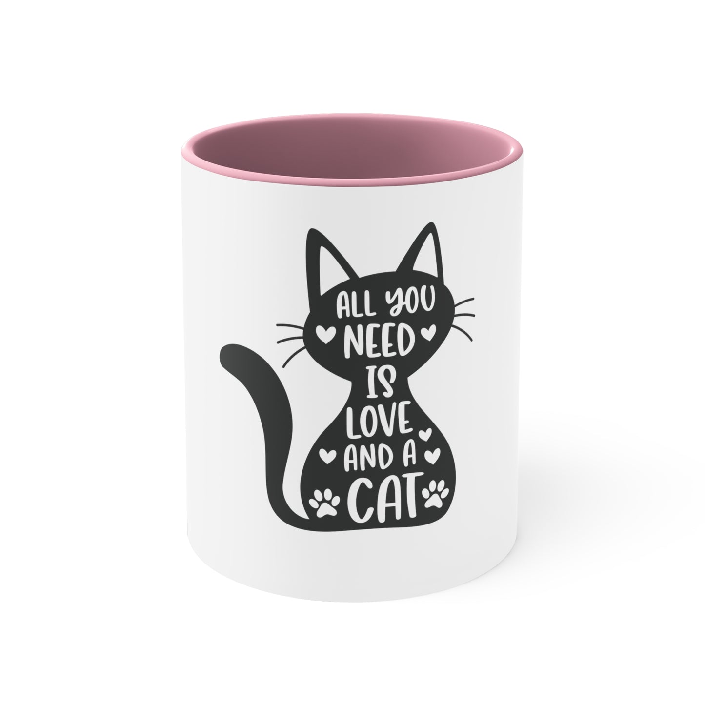 Love and a Cat - Accent Coffee Mug, 11oz